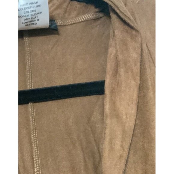 Travel Elements Cardigan Jacket Womens Plus Size 2X Suede Look Sleeveless Solid - Picture 7 of 10